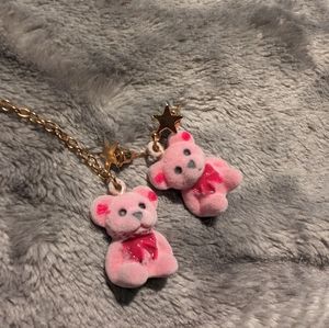 Pink Bear Earrings